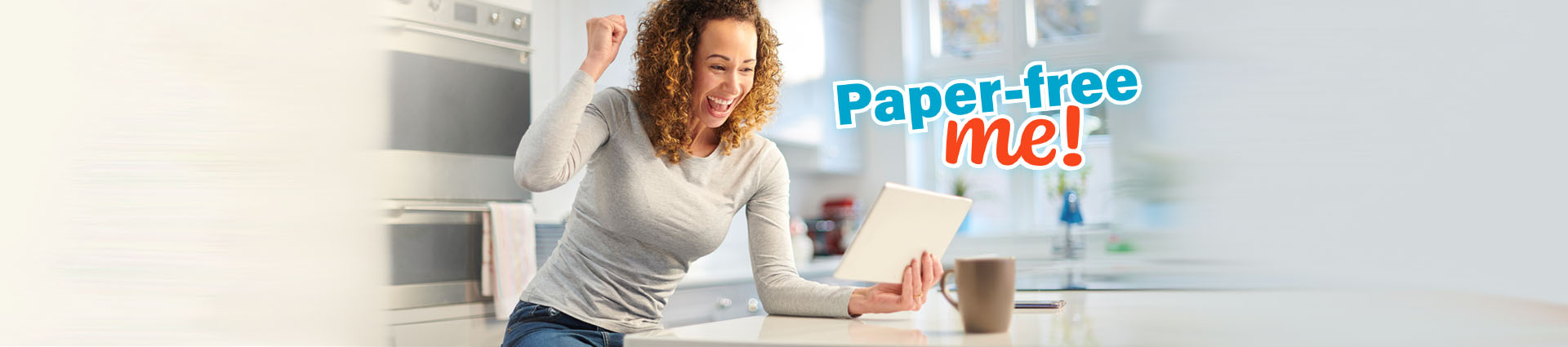 woman excited about paper free me