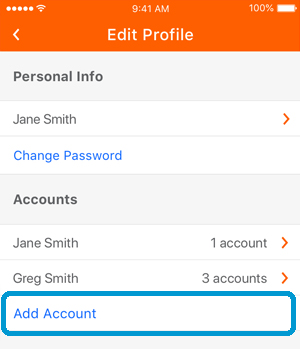 add account screen image for settings edit profile